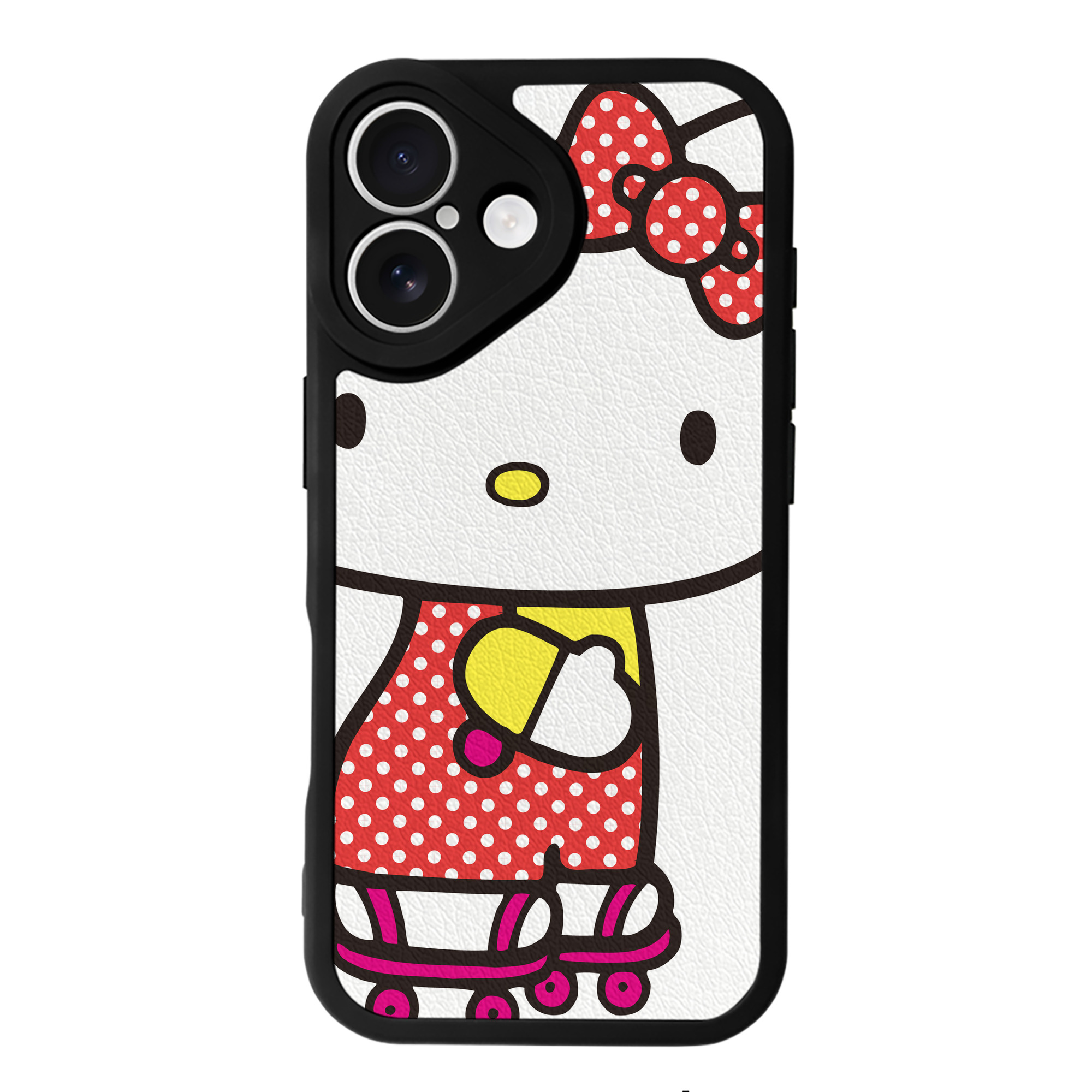 （画像用） Hello Kitty ハローキティ 【iPhone 16シリーズ対応】シリコンスマホケース（レザー調） 材質：シリコン